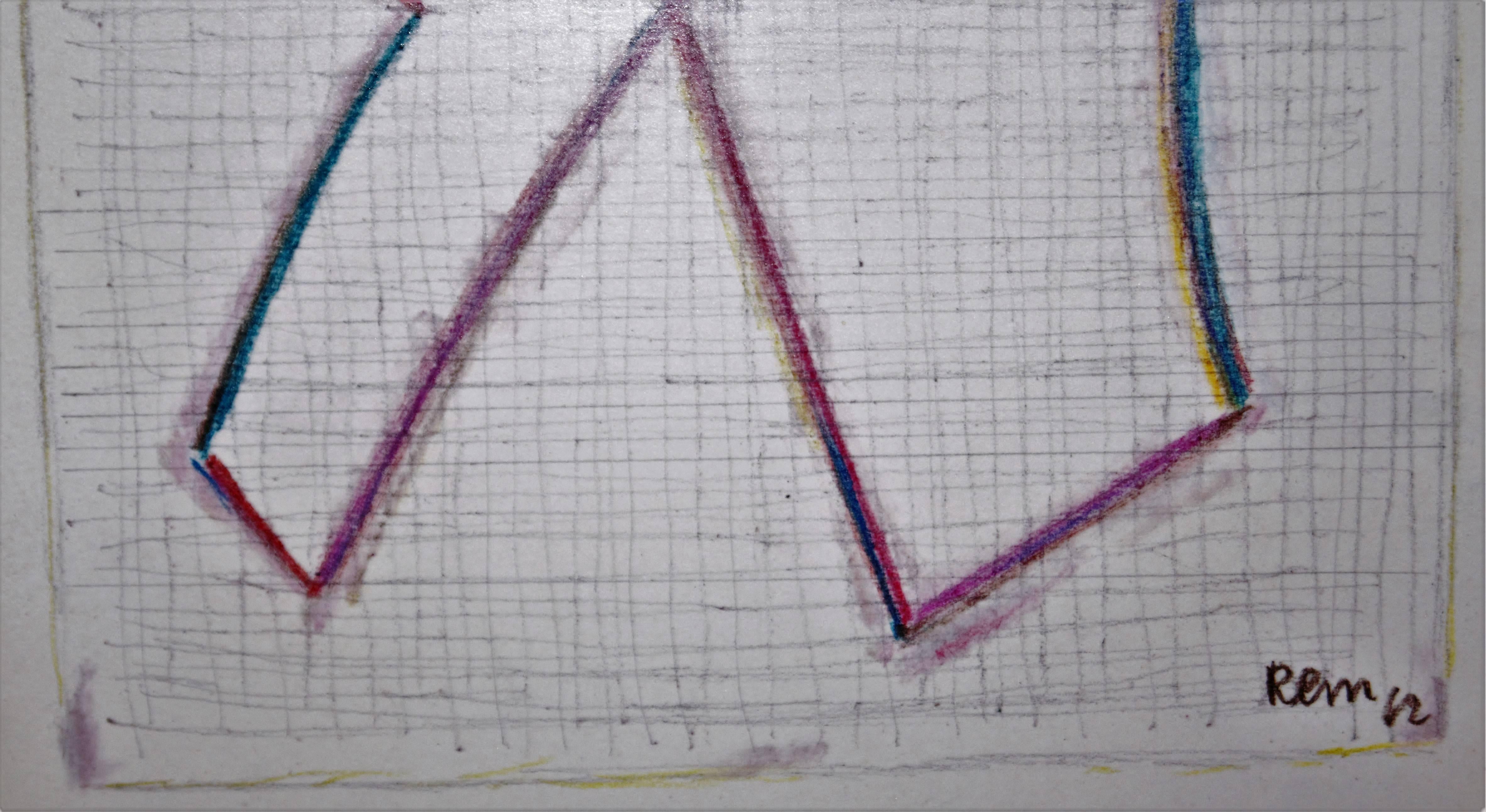 Abstrakte Mixed-Media-Zeichnung von Rem Raymond Coninckx aus der Mitte des Jahrhunderts – Belgien im Angebot 1