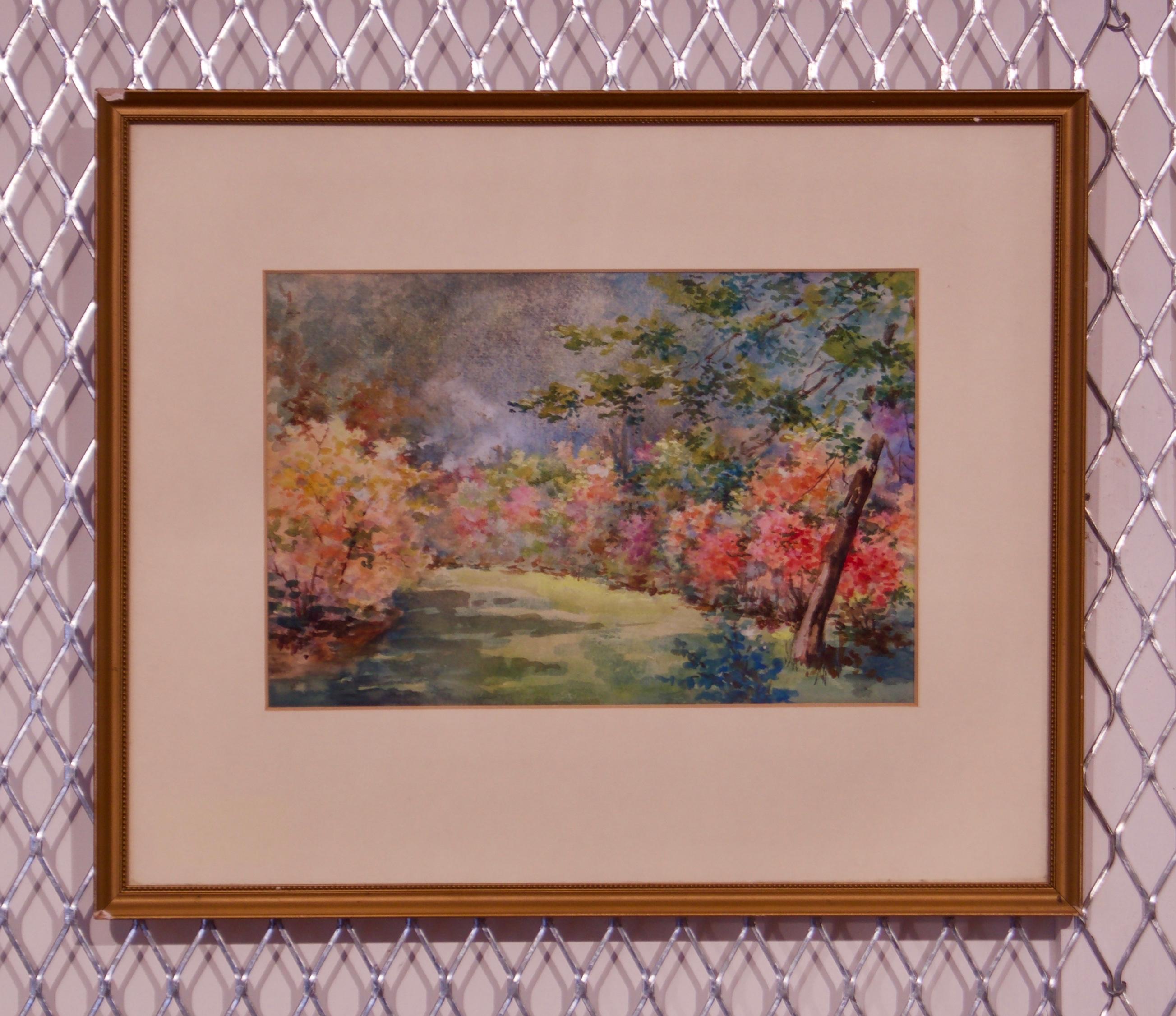 Blumengärten – Aquarelllandschaft des frühen 20. Jahrhunderts von Annie L Pressland im Angebot 2