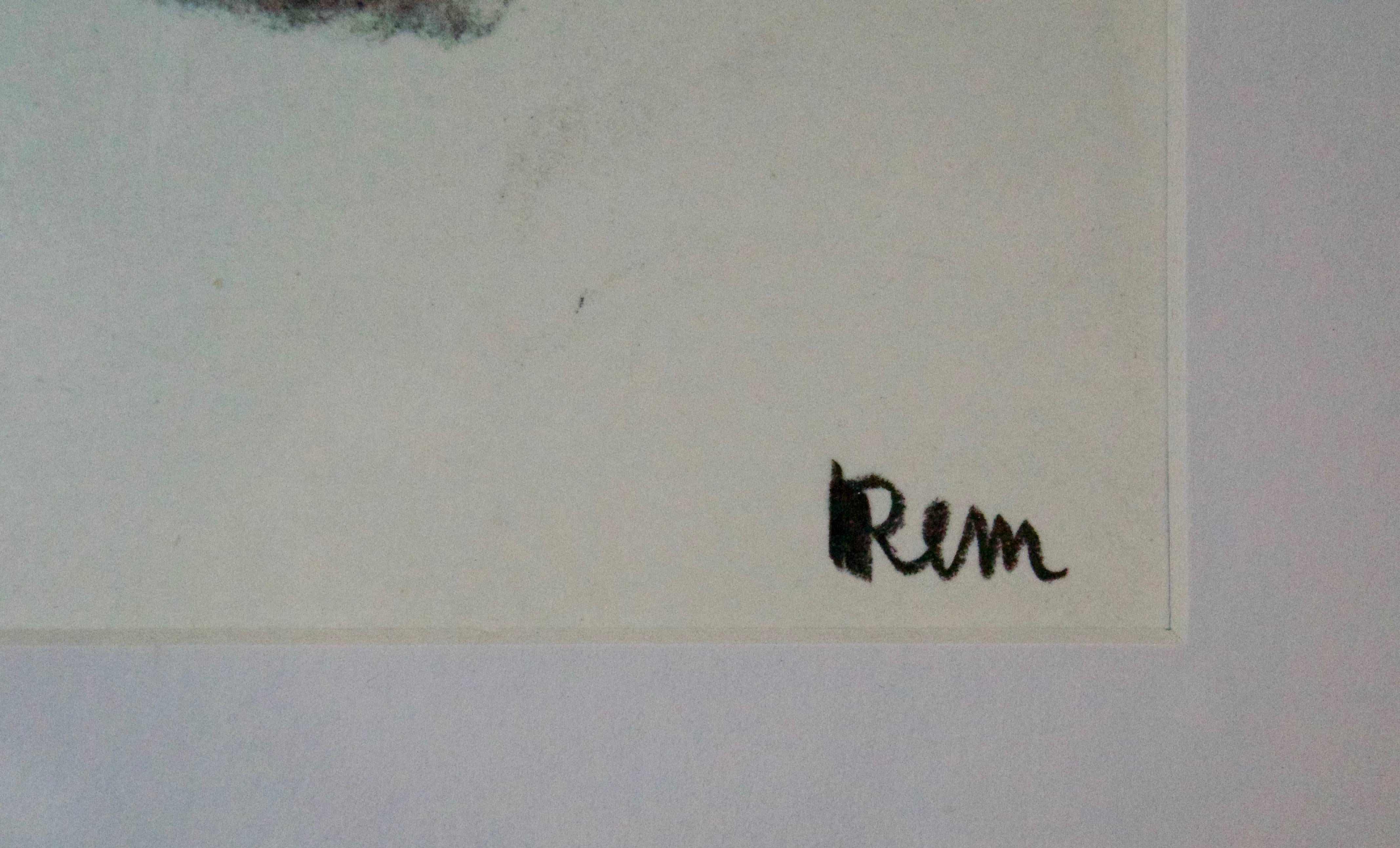 Mid Century Abstract Mixed Media Drawing by Rem Raymond Coninckx - Belgium For Sale 3