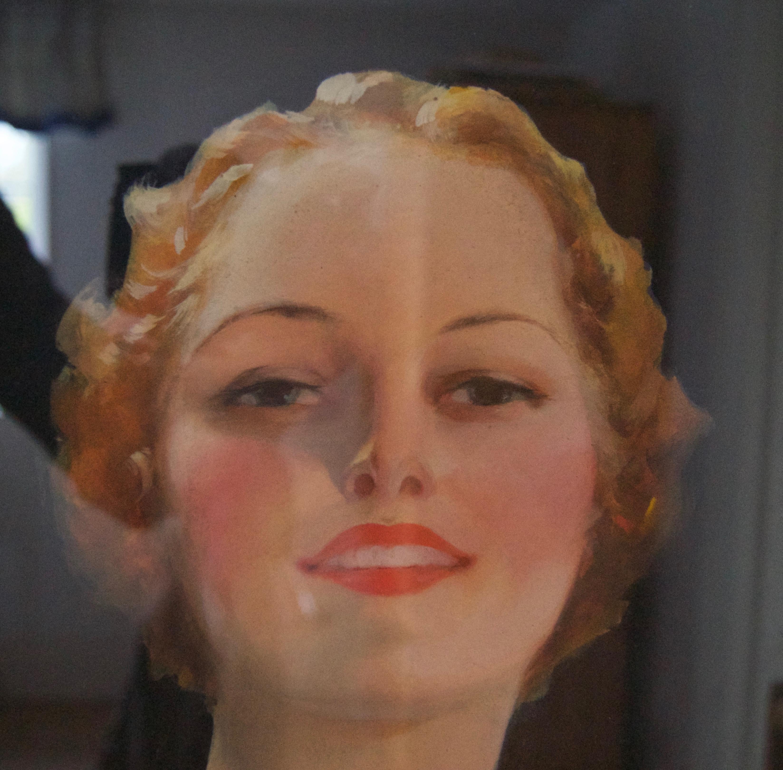 Stück einer stehenden Frau des 20. Jahrhunderts – Ölgemälde von  William Barribal – Pflaumename de Pflaume (Post-Impressionismus), Art, von William Henry Barribal