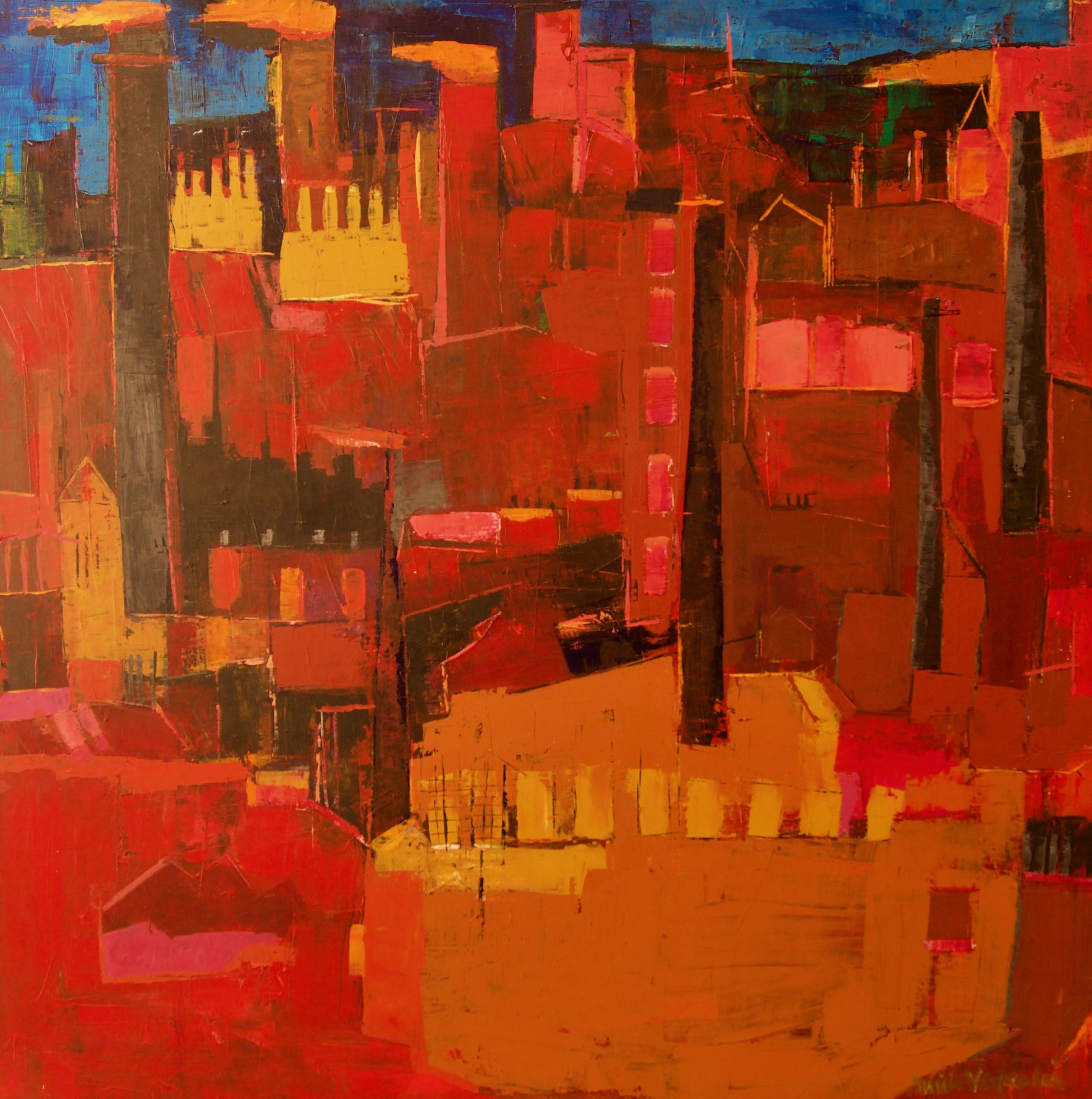 abstract city landscape paintings