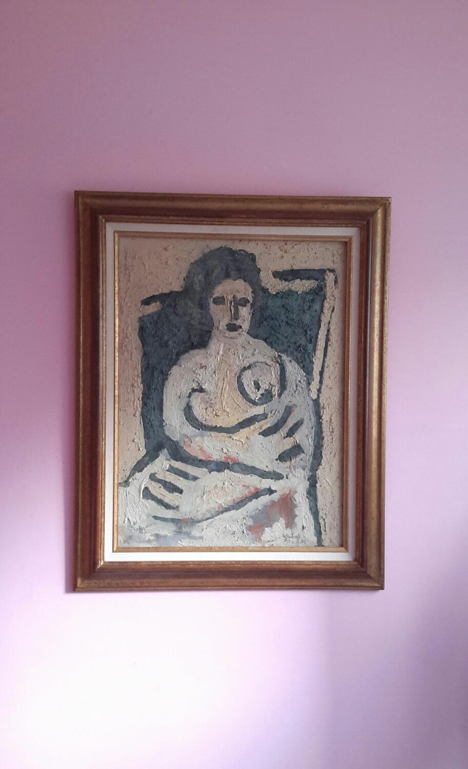 Motherhood - Painting by Henri GUIBAL