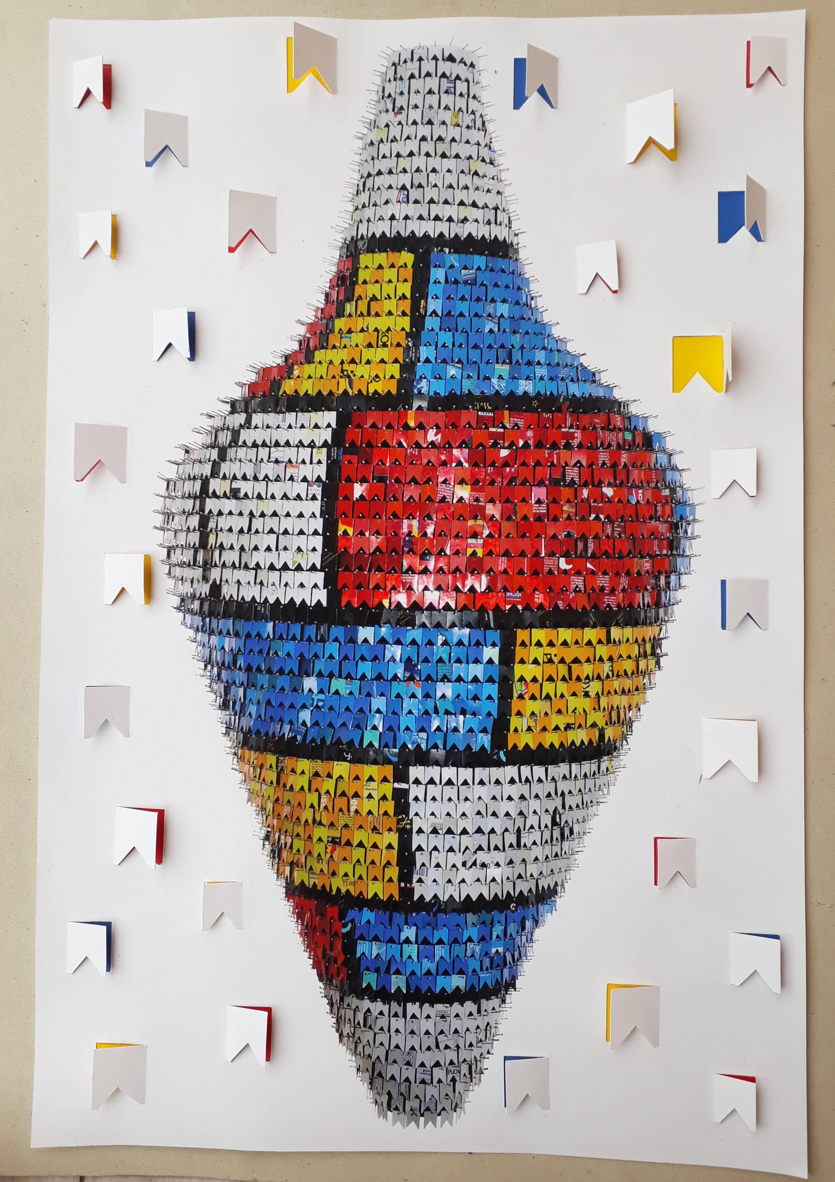 Mondrian Balloon  - Mixed Media Art by Deneir