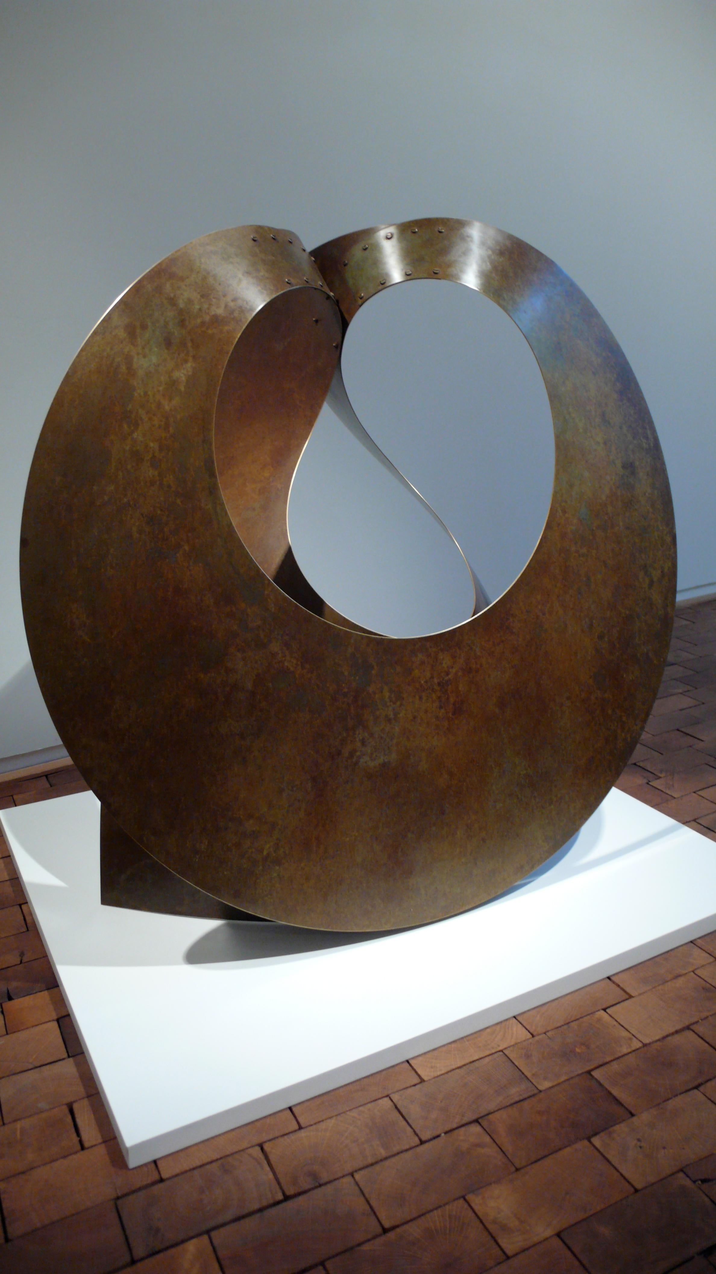 Elie Hirsch Abstract Sculpture - "Surface 2" Large Brass Sculpture
