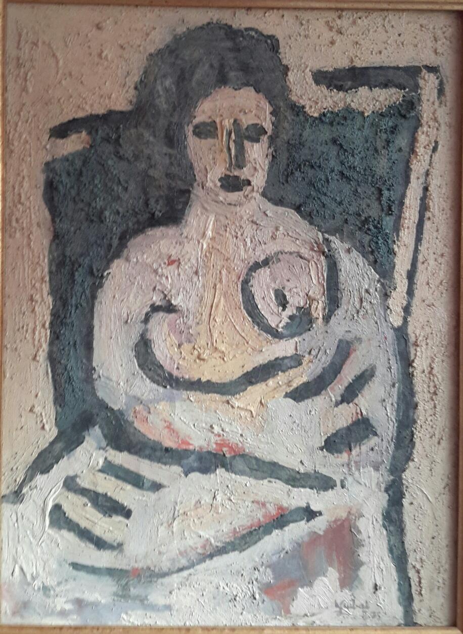 Motherhood - Neo-Expressionist Painting by Henri GUIBAL