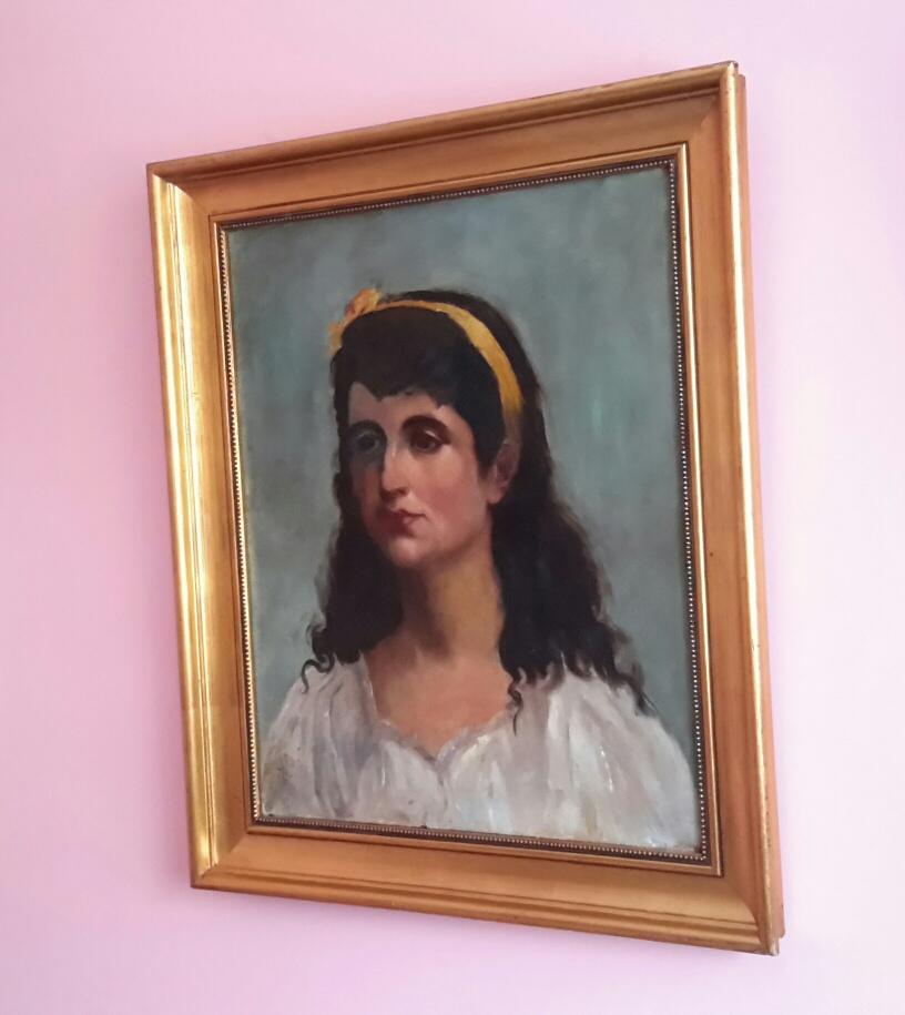 Portrait of my Young Daughter - Painting by Y.Pol
