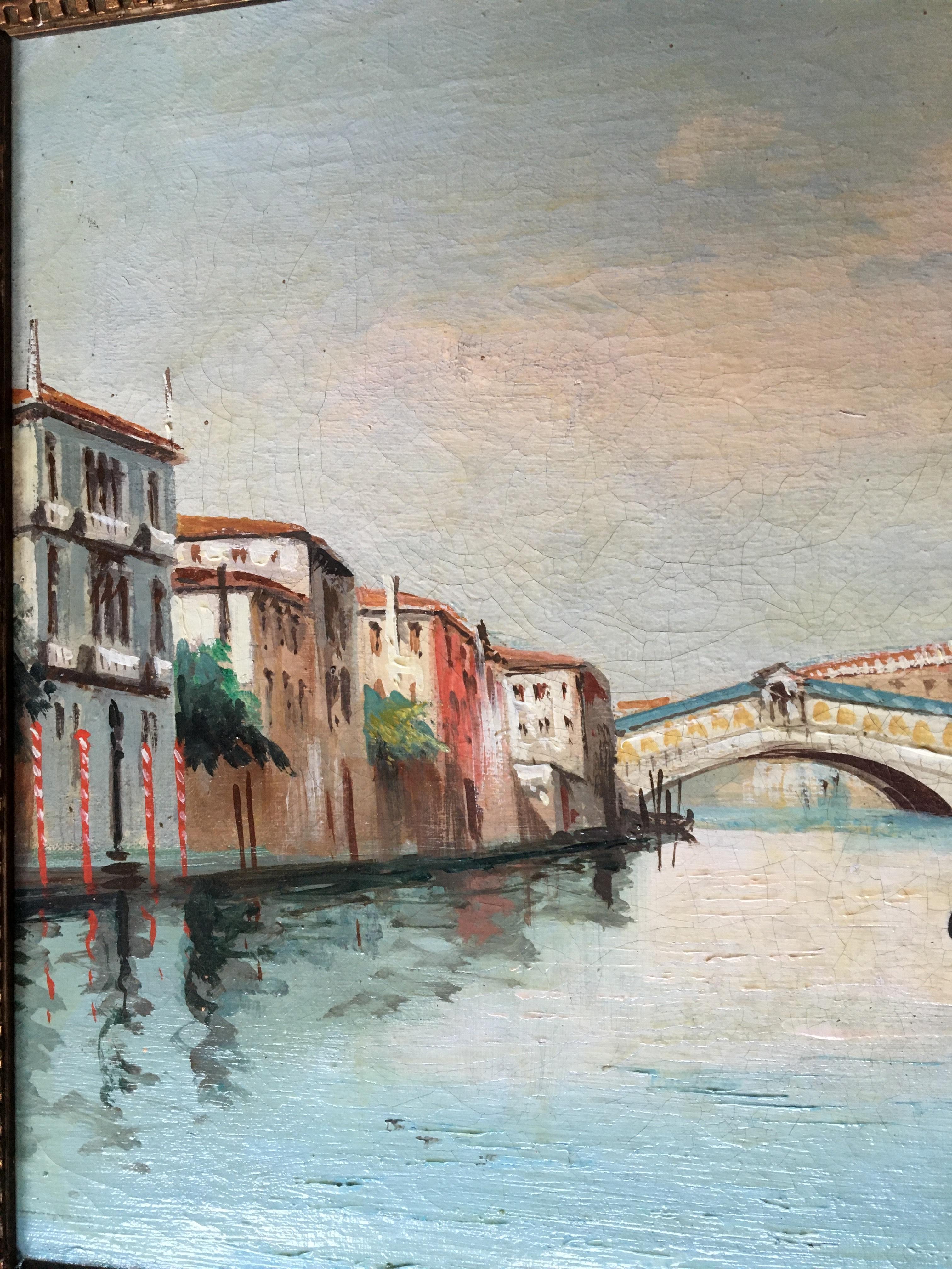 Rialto Bridge, Venice by Dellal, 1950 For Sale 2