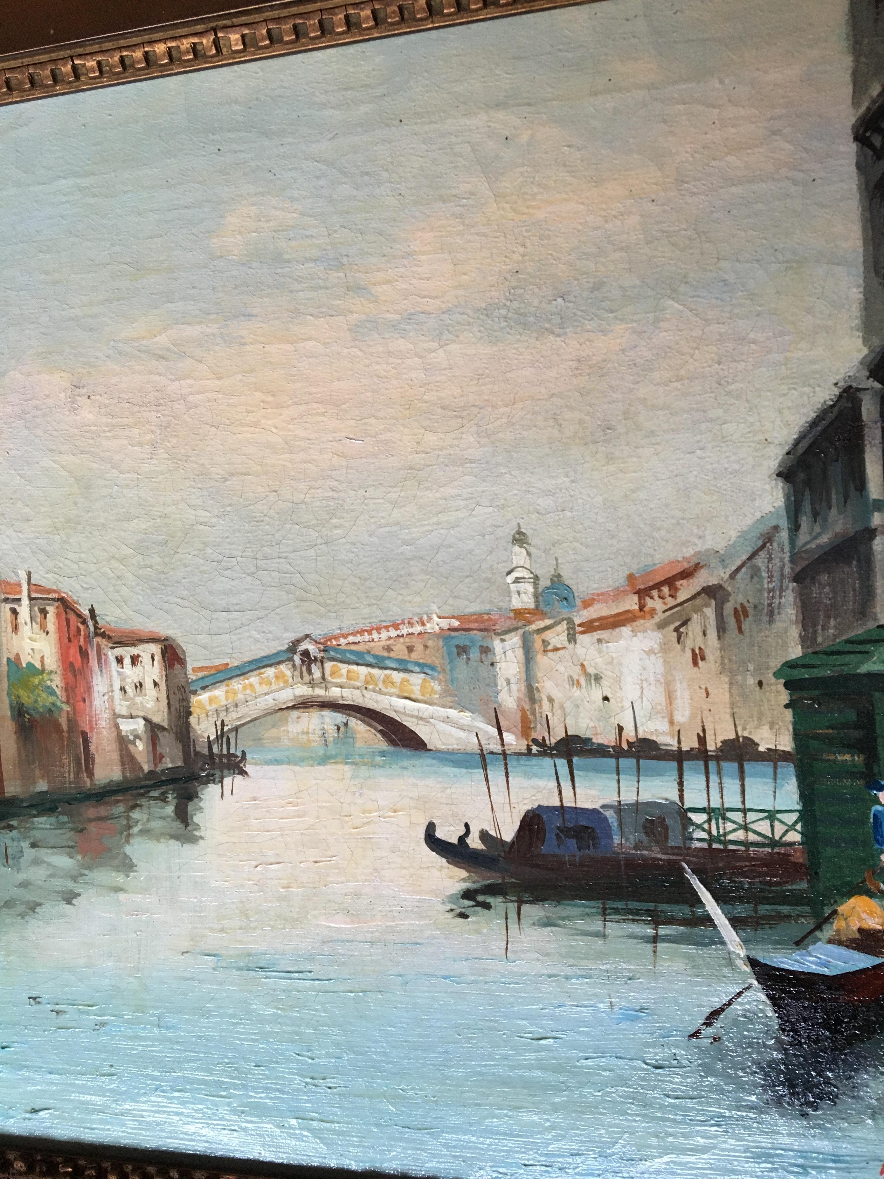 Bridge de Rialto, Venise par Dellal, 1950 en vente 9