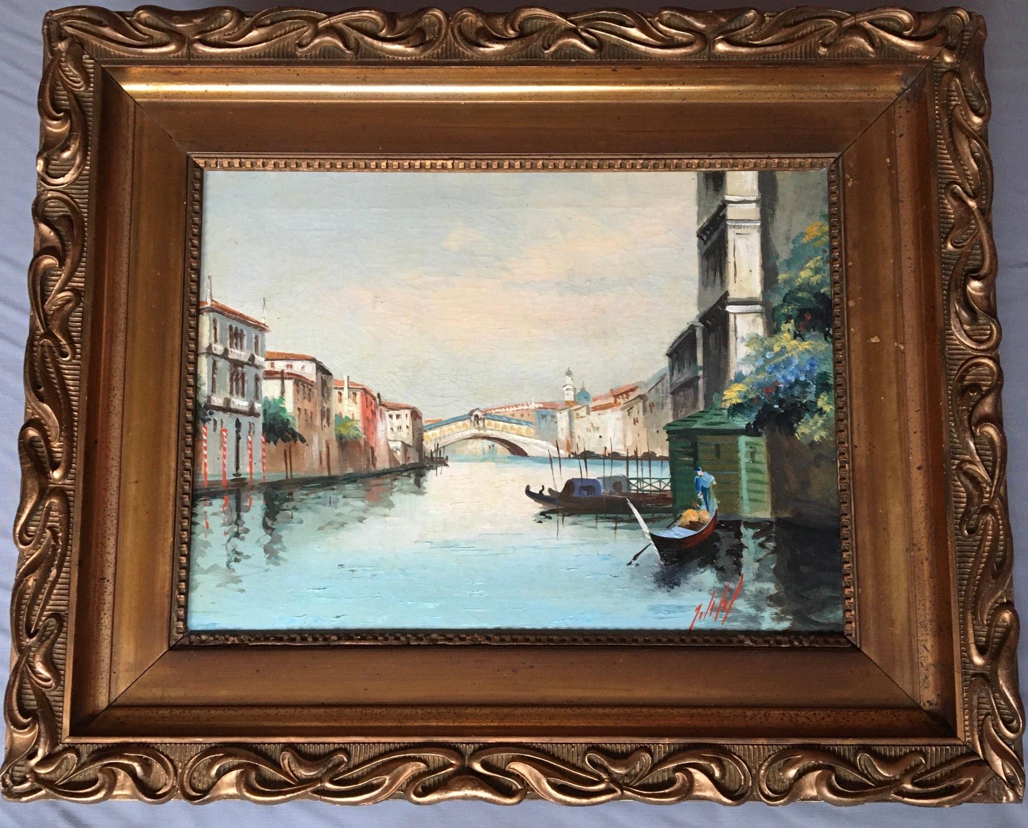 Rialto Bridge, Venice by Dellal, 1950 For Sale 3