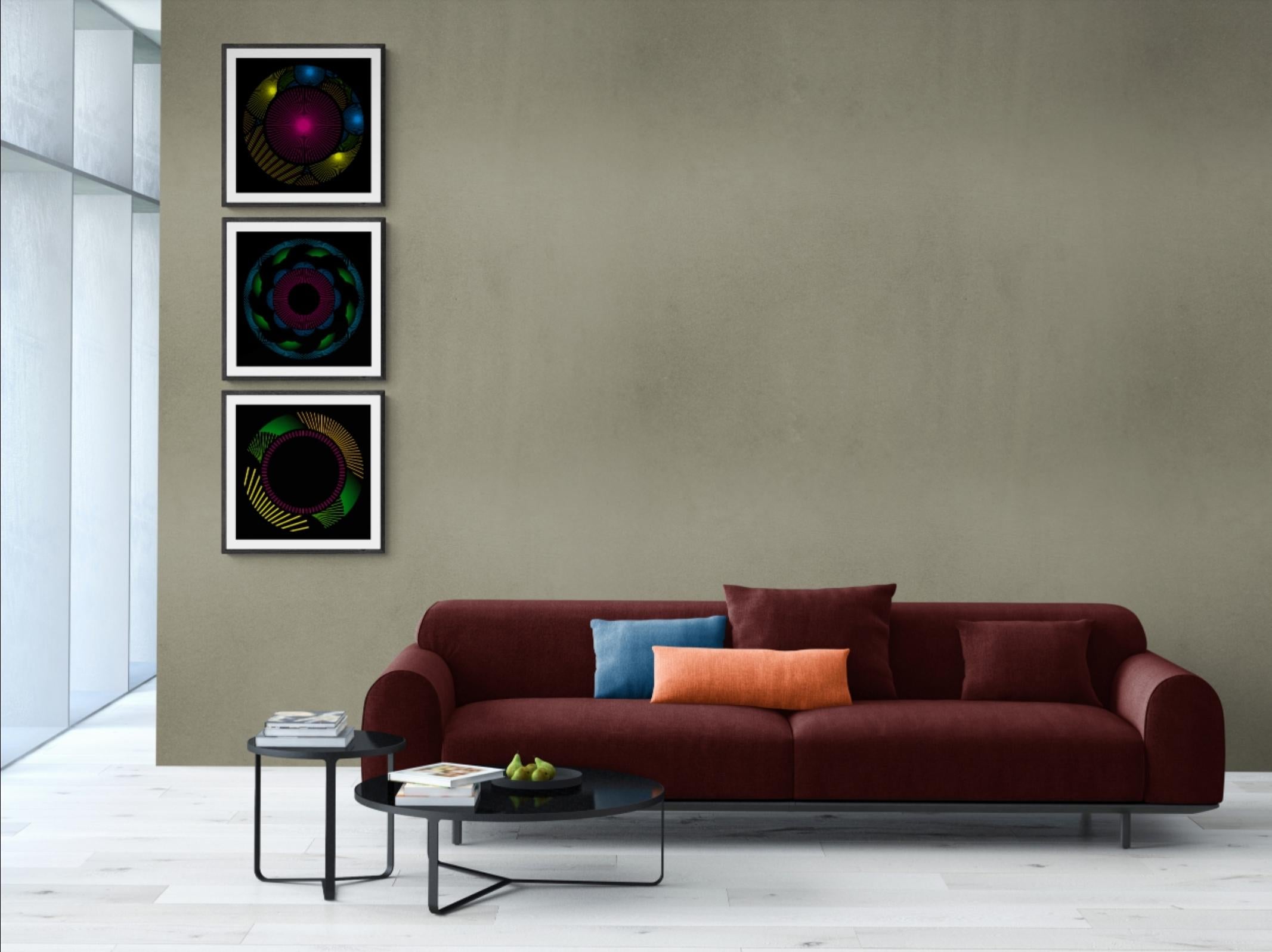 Nebulosa 6 - Black Abstract Print by Julio Campos