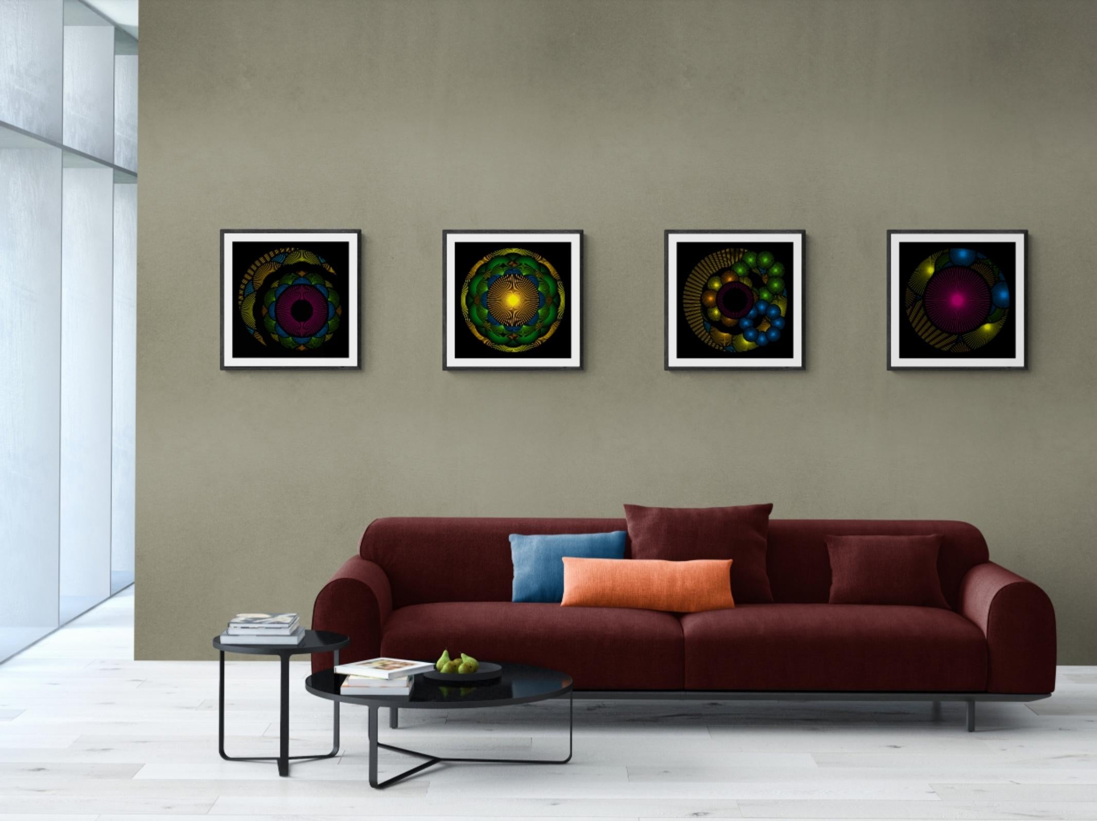 Nebulosa 12 - Black Abstract Print by Julio Campos