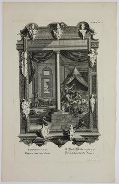 Copperplate Engraving of Biblical Scene in Exodus by: Georg Daniel Heumann