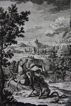 Copperplate Engraving of Biblical Scene in Genesis by: Georg Daniel Heumann