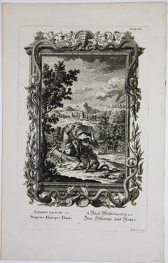 Copperplate Engraving of Biblical Scene in Genesis by: Georg Daniel Heumann