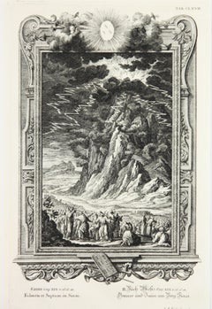 Copperplate Engraving of Biblical Scene in Exodus by: Georg Daniel Heumann