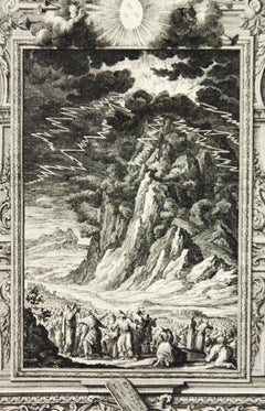 Copperplate Engraving of Biblical Scene in Exodus by: Georg Daniel Heumann