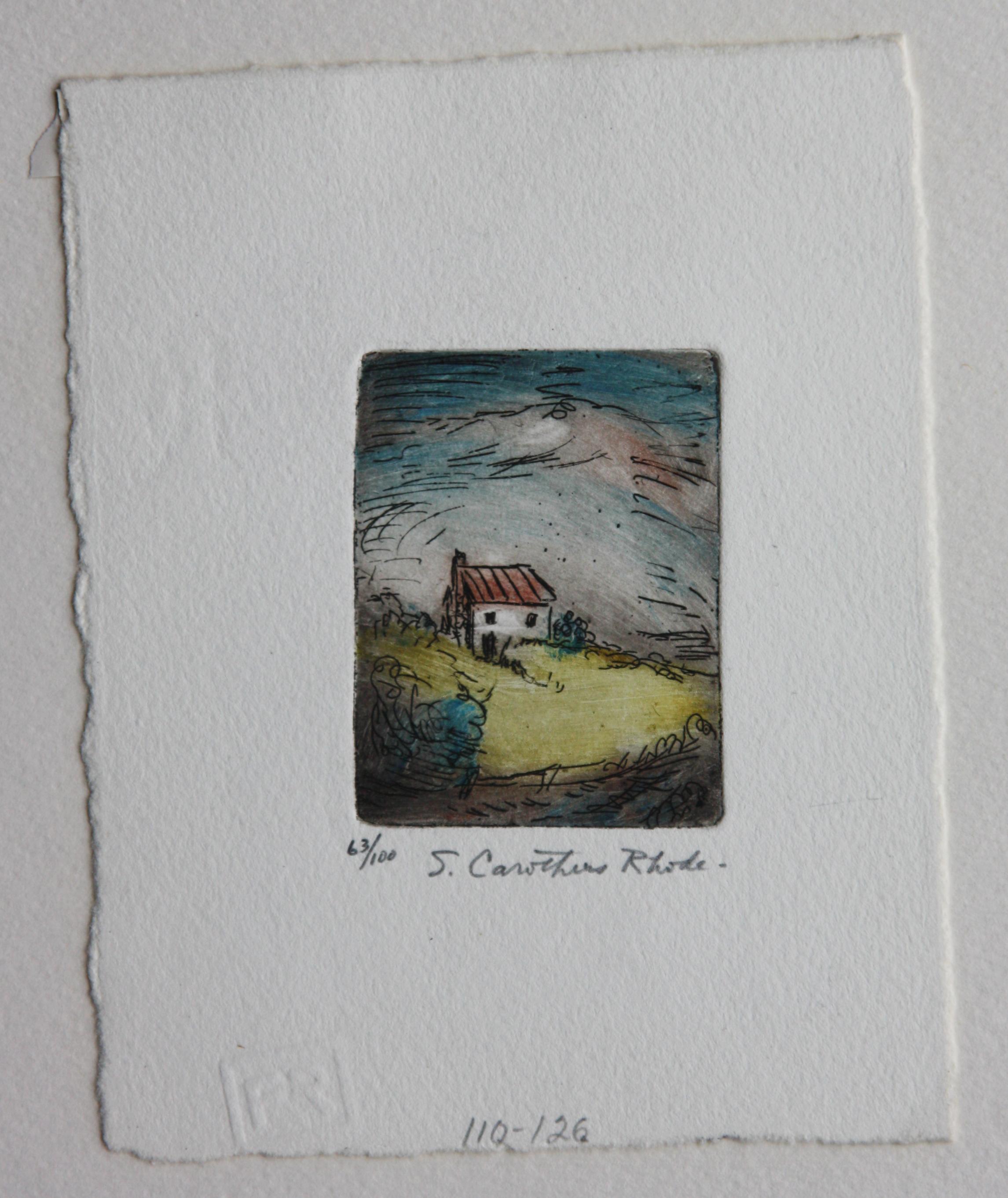 Collection of 3 colored etchings by Sarah Carothers Rhode Signed and Numbered im Angebot 6