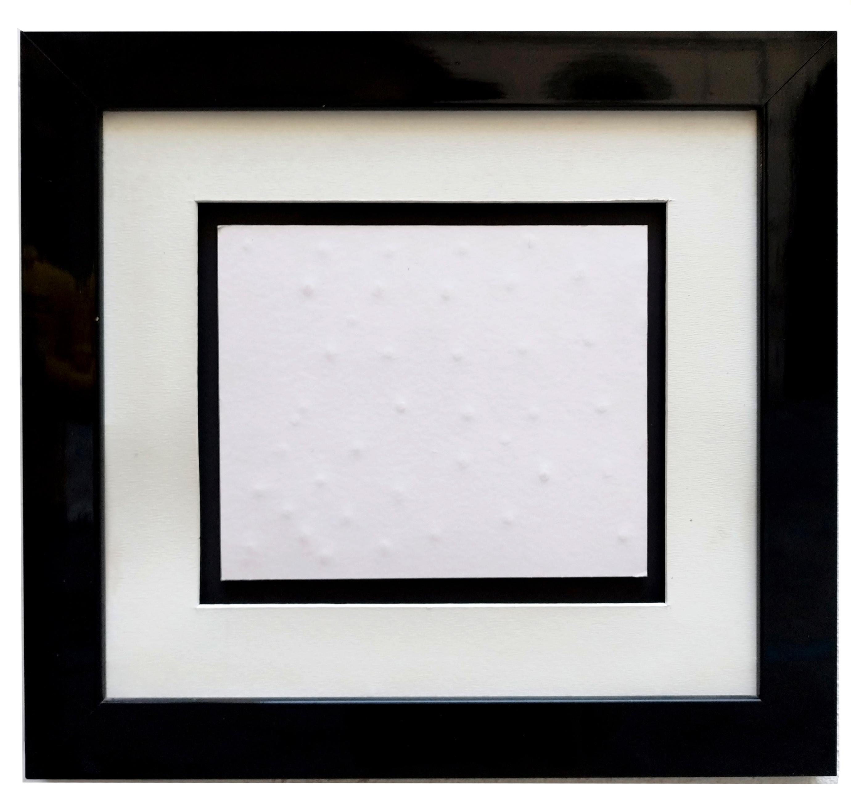 Paper everted in the manner of Enrico Castellani, probably an homage to the Artist. With frame mis. h.37x41 cm