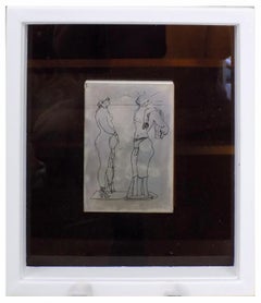 ADAMO AND EVA - Gravur auf nummeriertem Silberblech, Augusto Perez Italien 1970