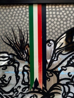 DEAD NATURE WITH TRICOLOR - Serigraph signed Concetto Pozzati, Italy 197s