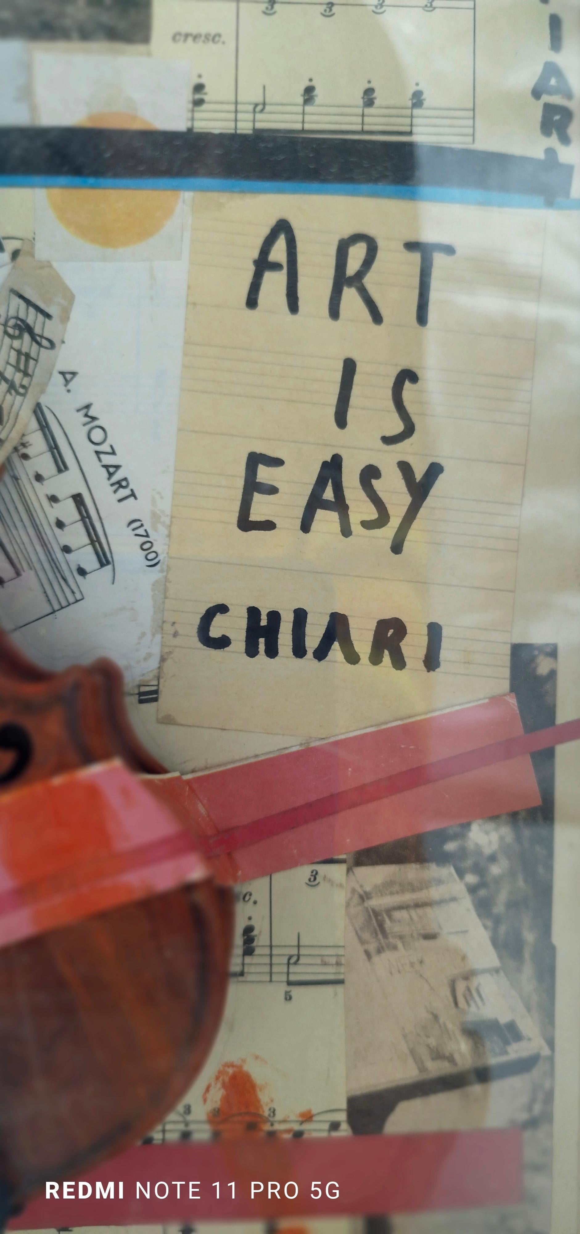 VIOLÍN - Técnica mixta y collage, Giuseppe Chiari, Italia años 70 en venta 1