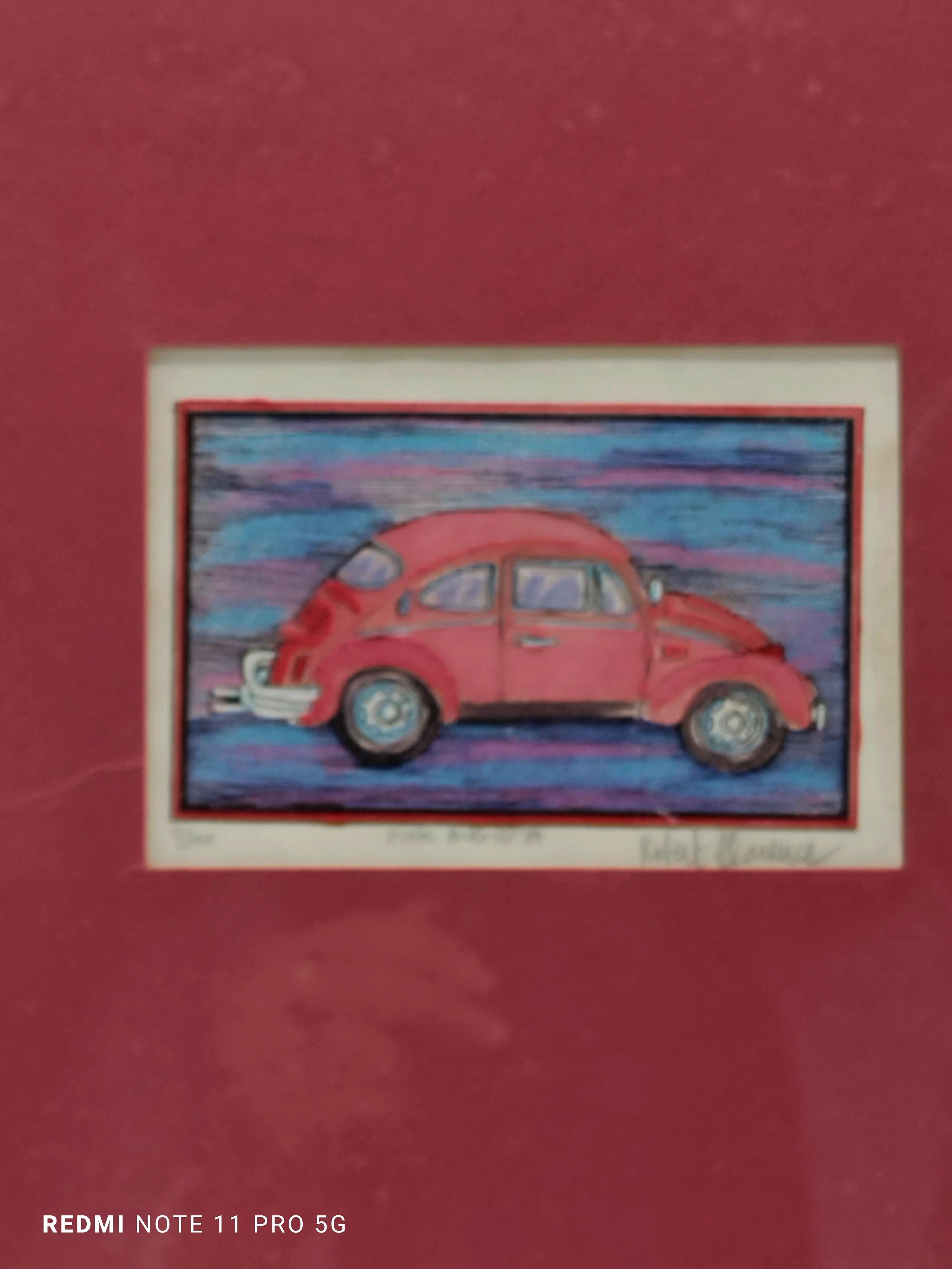 PINK BUG - Ink drawing by Robert Clarence, 1989 - Modern Art by Unknown