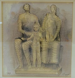 Familie - Hommage an Henry Moore, China auf Papier 1944