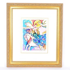 Limited Edition Signed Zamy Steynovitz Serigraph "Horseback Queen Capture"