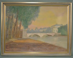 William Benecke:: Fluss-Ölgemälde auf Karton
