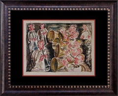 Original Watercolor Hand Signed by the Artist Rommel in 1934 in Paris
