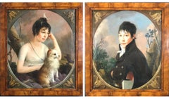 Pair of Early 19th Century Portrait Oil Paintings Studio of Sir Thomas Lawrence