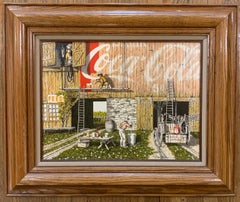 H. Hargrove "Coca Cola Barn Painters" Signed Serigraph Appraisal and Certificate