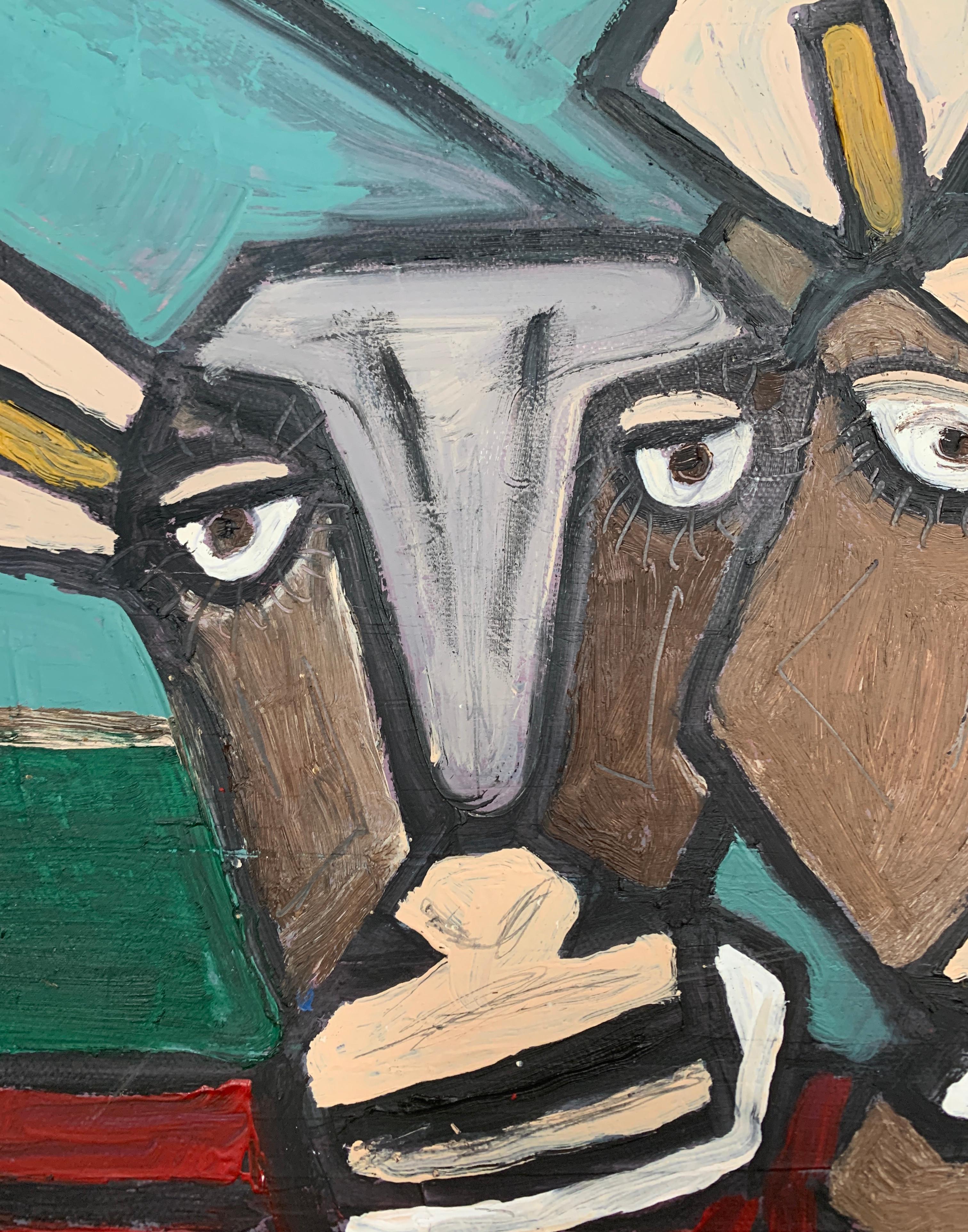 Abstract Cows by American Artist Kevin Steele For Sale 3