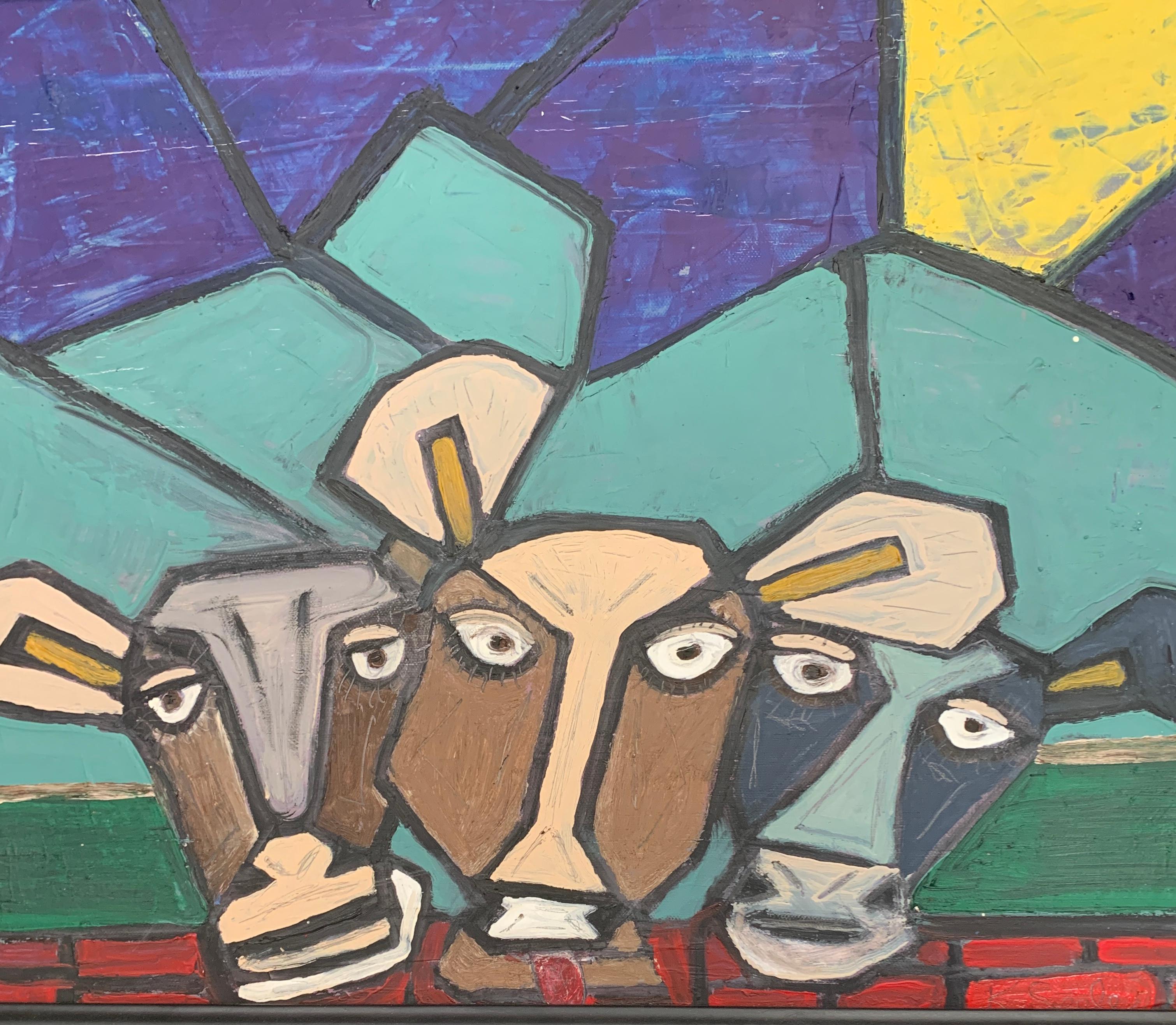 Abstract Cows by American Artist Kevin Steele For Sale 7