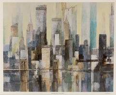 "Watercolor Cityscape" by Philippe Leblanc (Hand Signed Lithograph)