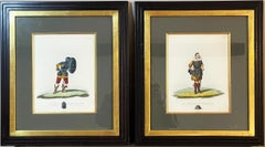 Paire de gravures militaires anciennes H/C Sir Samuel Rush Meyrick