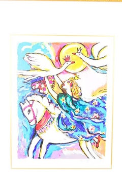 Limited Edition Signed Zamy Steynovitz Serigraph "Horseback Queen Capture"