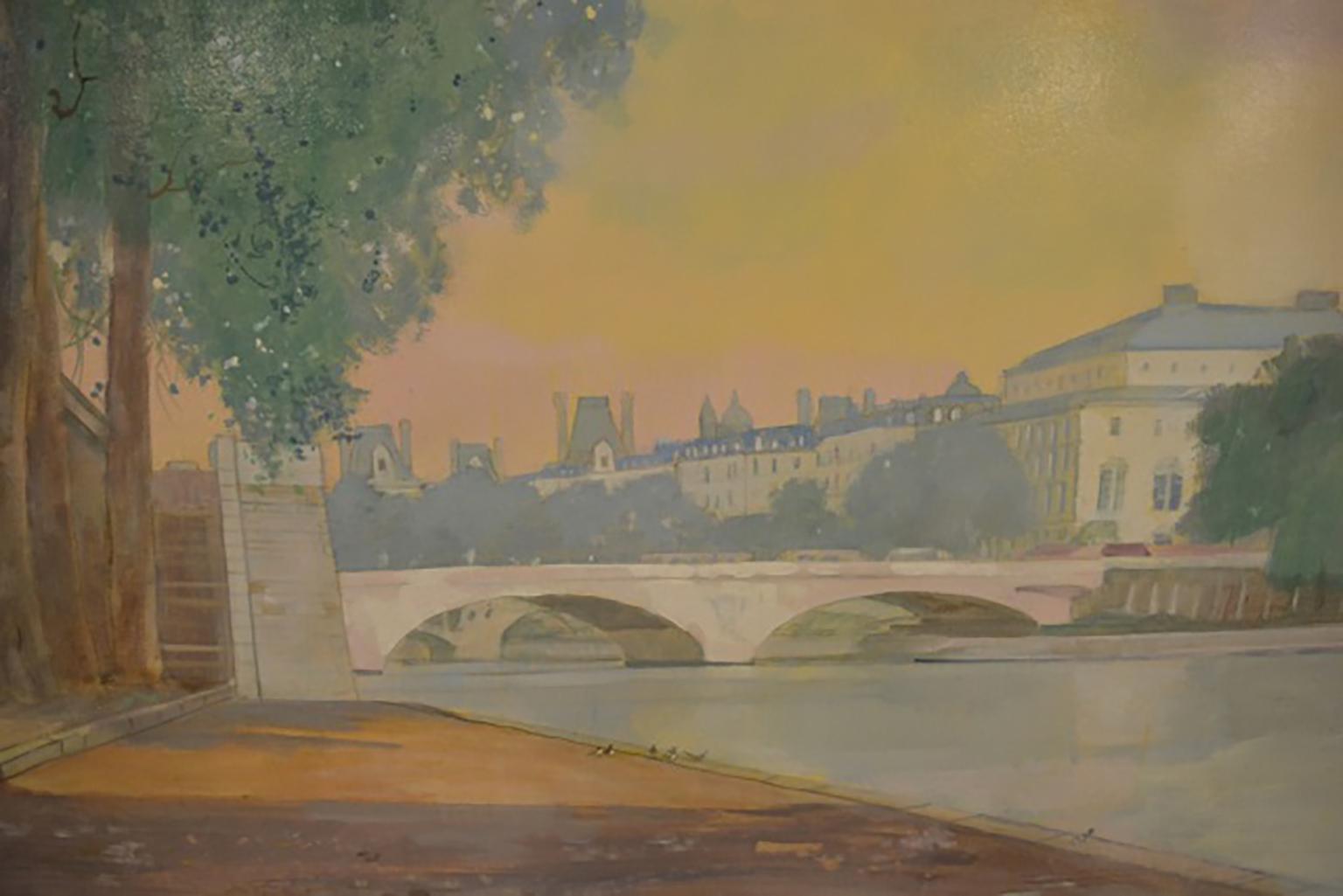 Peinture à l'huile sur panneau de la rivière William Benecke 1