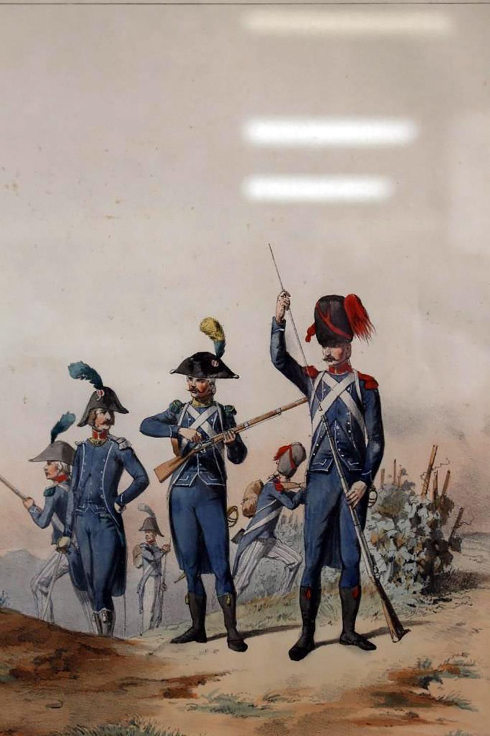 Paire de lithographies françaises du 19ème siècle représentant des personnages militaires par Alfred de Marbot 2
