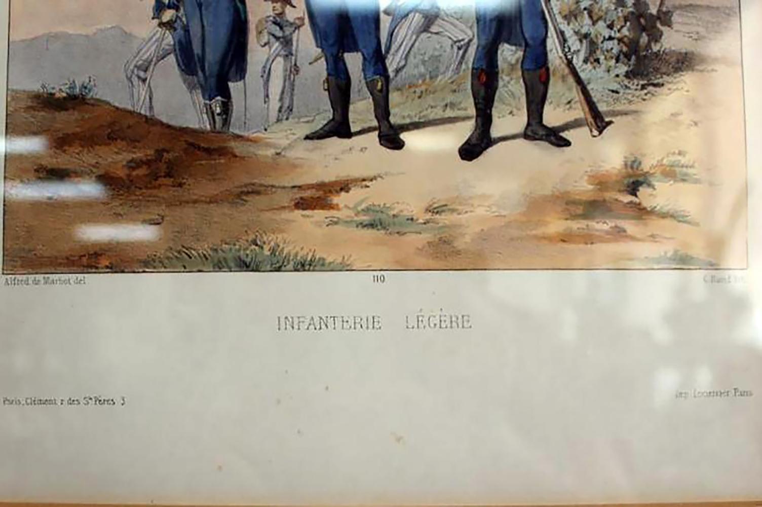 Paire de lithographies françaises du 19ème siècle représentant des personnages militaires par Alfred de Marbot 3