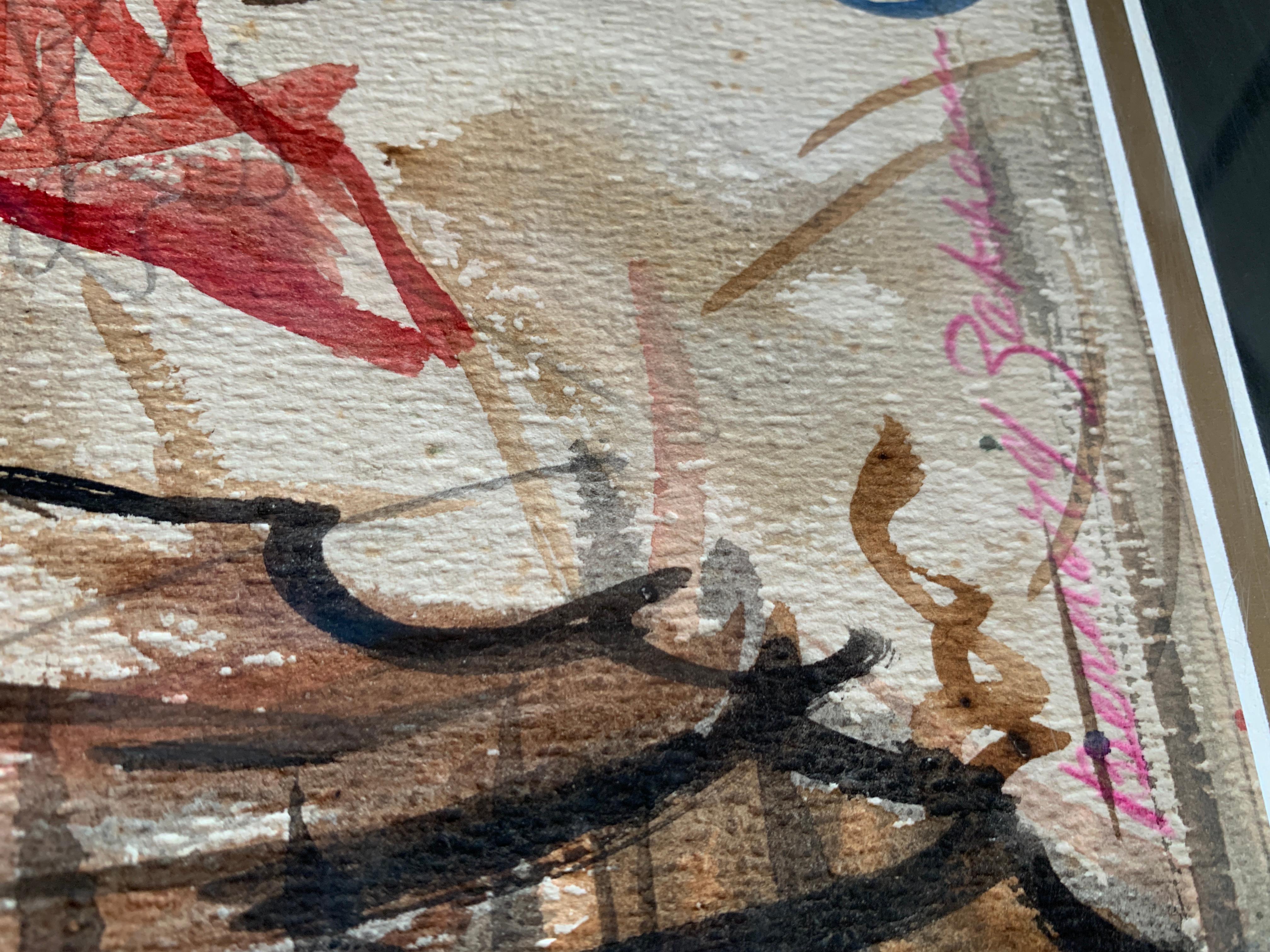 Original Watercolor Hand Signed by the Artist Rommel in 1934 in Paris For Sale 3