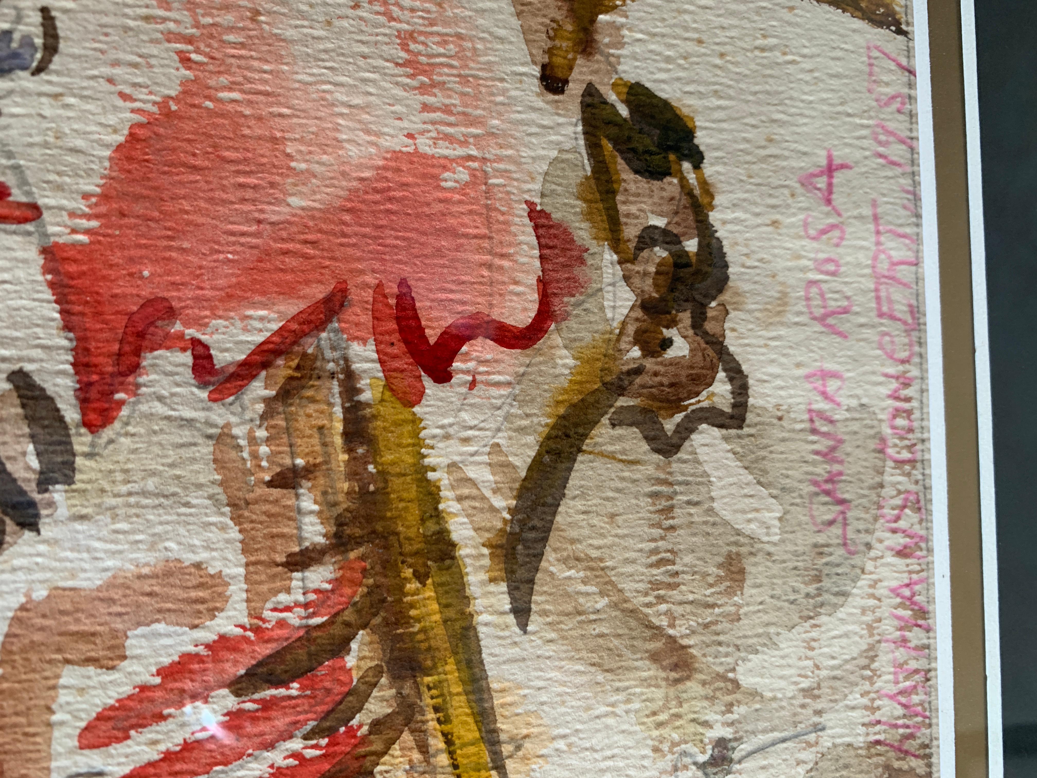 Original Watercolor Hand Signed by the Artist Rommel in 1934 in Paris For Sale 4