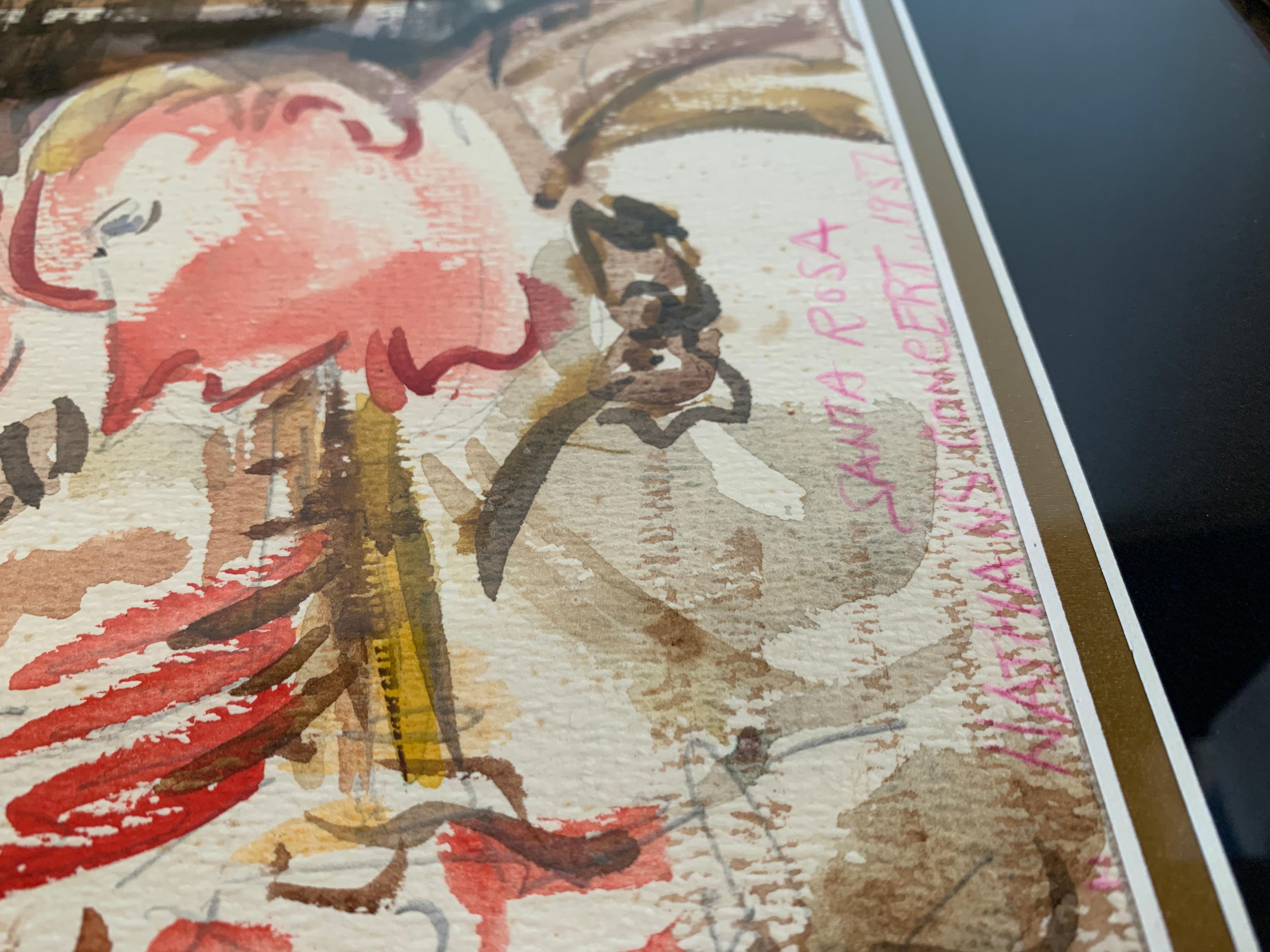 Original Watercolor Hand Signed by the Artist Rommel in 1934 in Paris For Sale 6