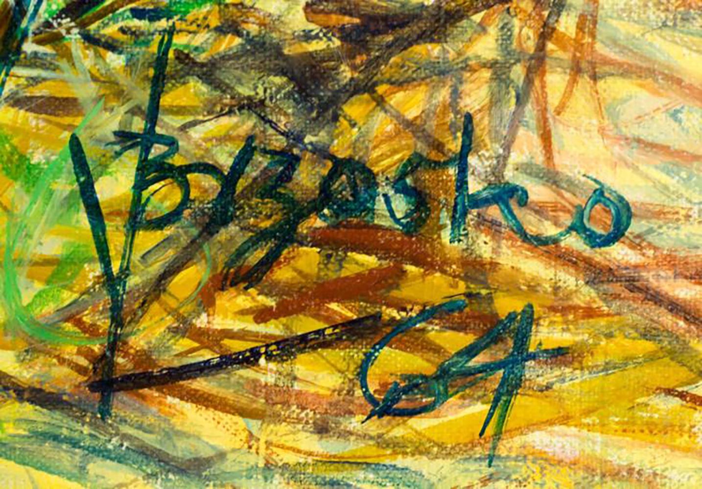 Wladyslaw Brzosko (1912-2011) « Paysage de rivière avec Barges, rivière Hudson » en vente 2