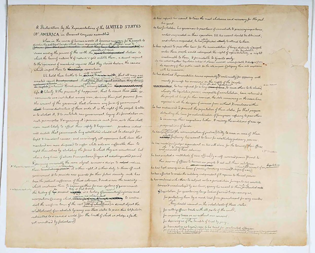 first draft of the declaration of independence