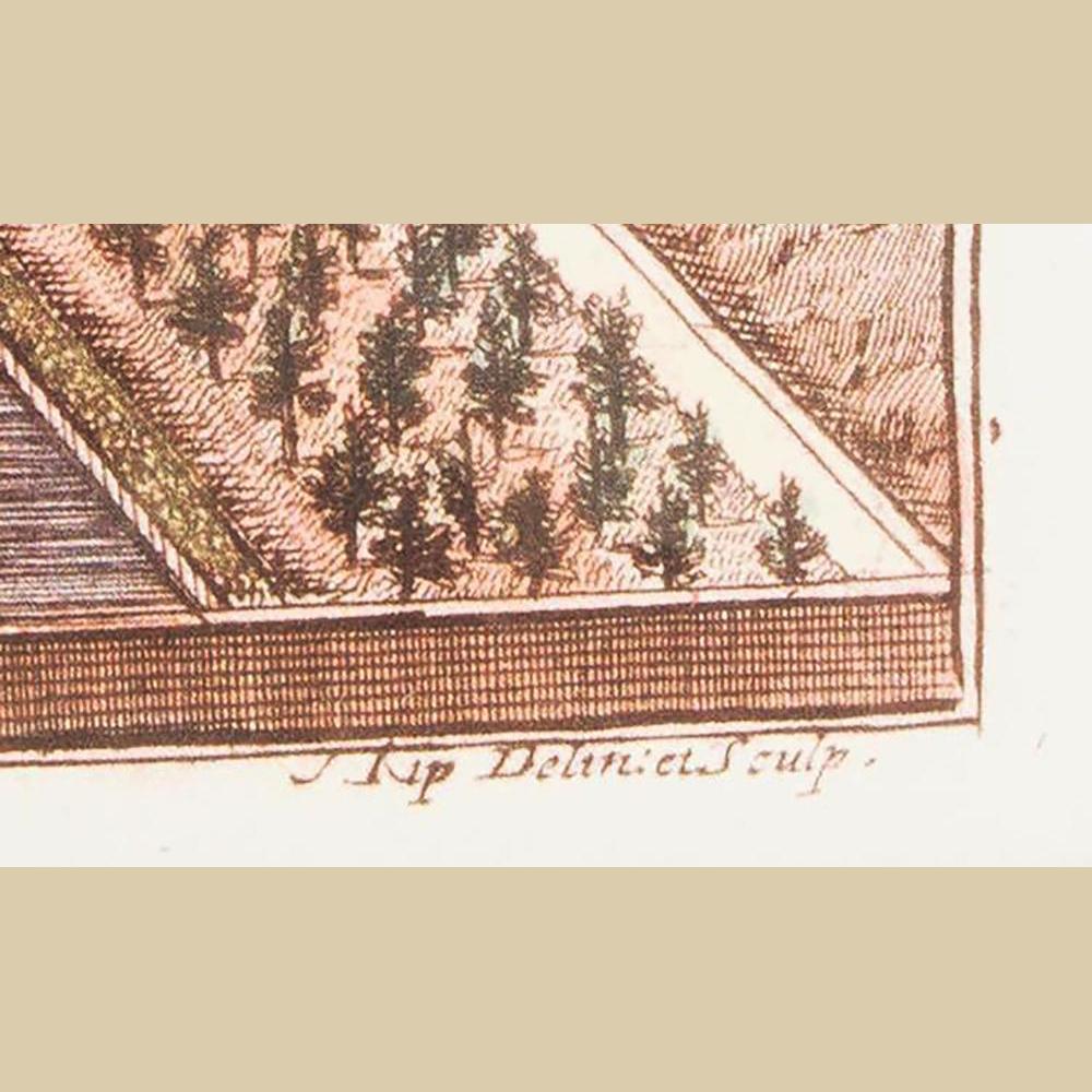 1712 Copper Engraving by Johannes Kip- Dyrham, the Seat of William Blathwayt Esq 2
