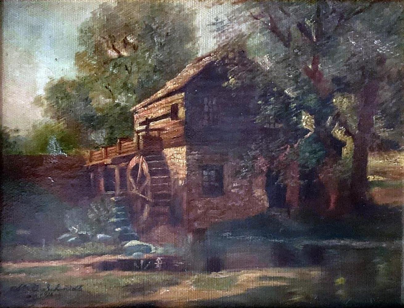 Antikes Landschaftsgemälde, Ölgemälde von M.G. A. Schmidt (Sonstige Kunststile), Painting, von M. Schmidt
