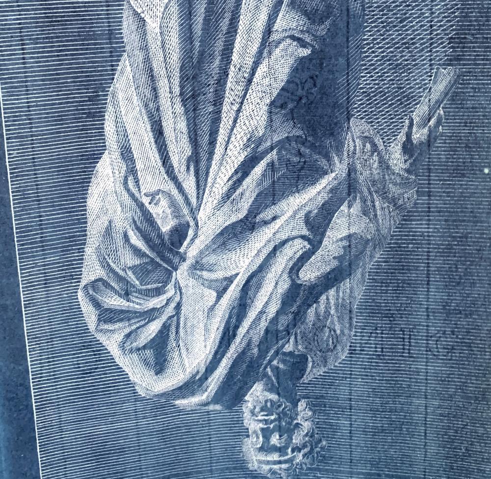 18th c. German Intaglio Engraving by Georg Preisler #10 of STATUES OF ROME - Beige Portrait Print by Georg Martin Preisler