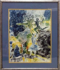 Peinture à l'aquarelle de Joseph Weiss BALLET DANCERS