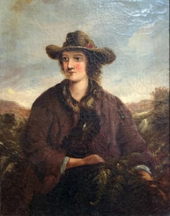 Early 19th c. American Folk Art Portrait Oil Painting by Thomas Ware